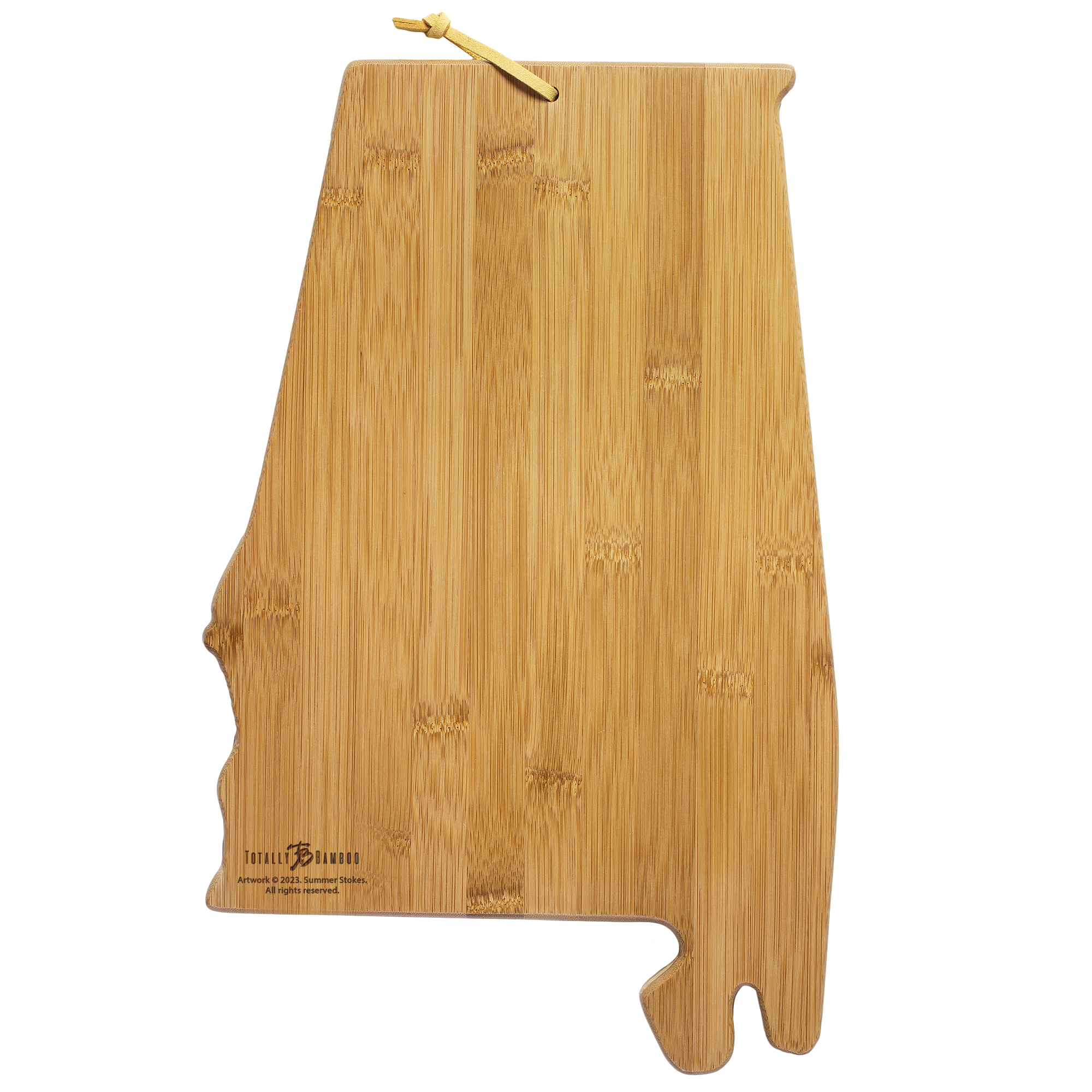 Alabama State Shaped Serving and Cutting Board with Artwork by Summer Stokes 2