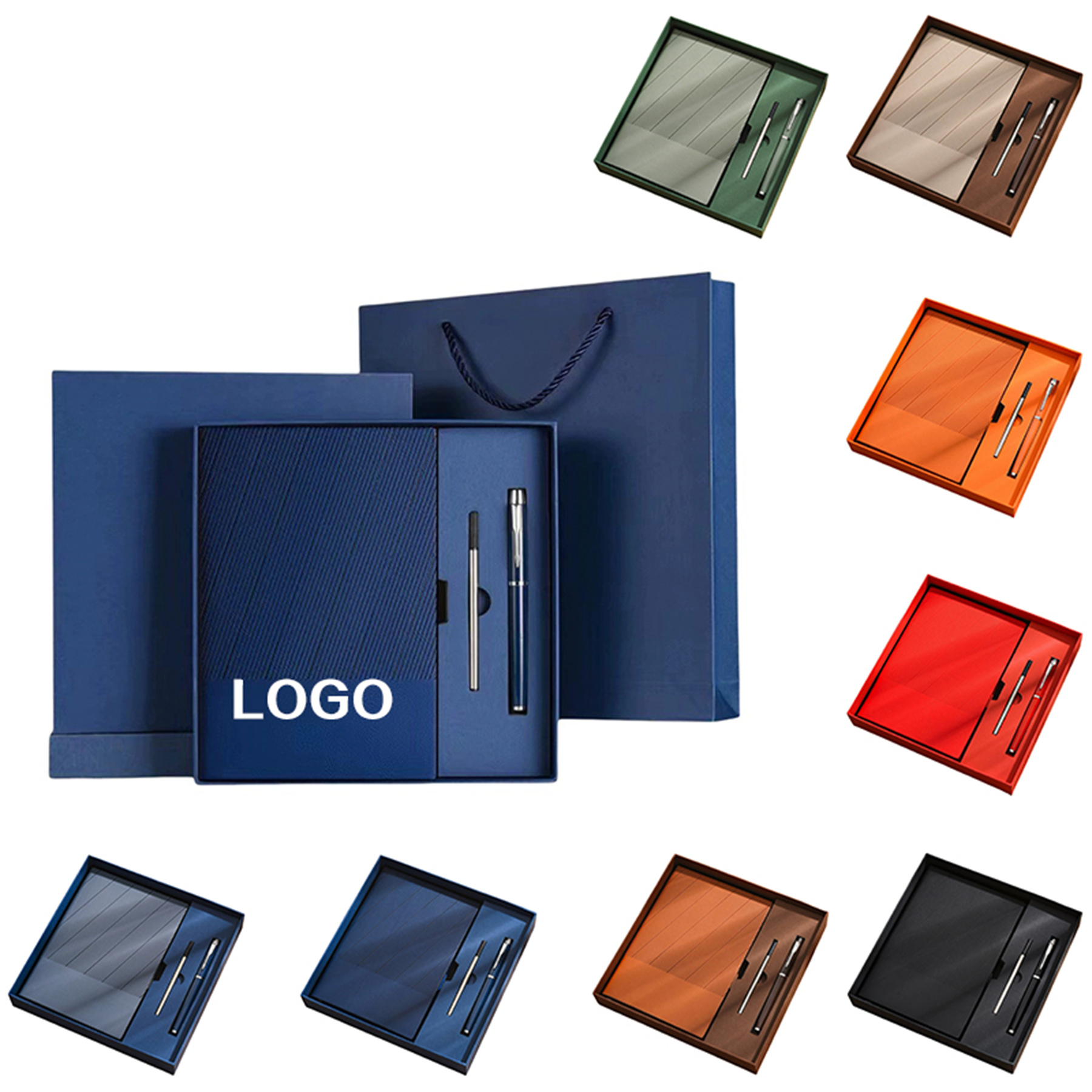 A5 Twill Notebook and Pen Gift Box Set 1
