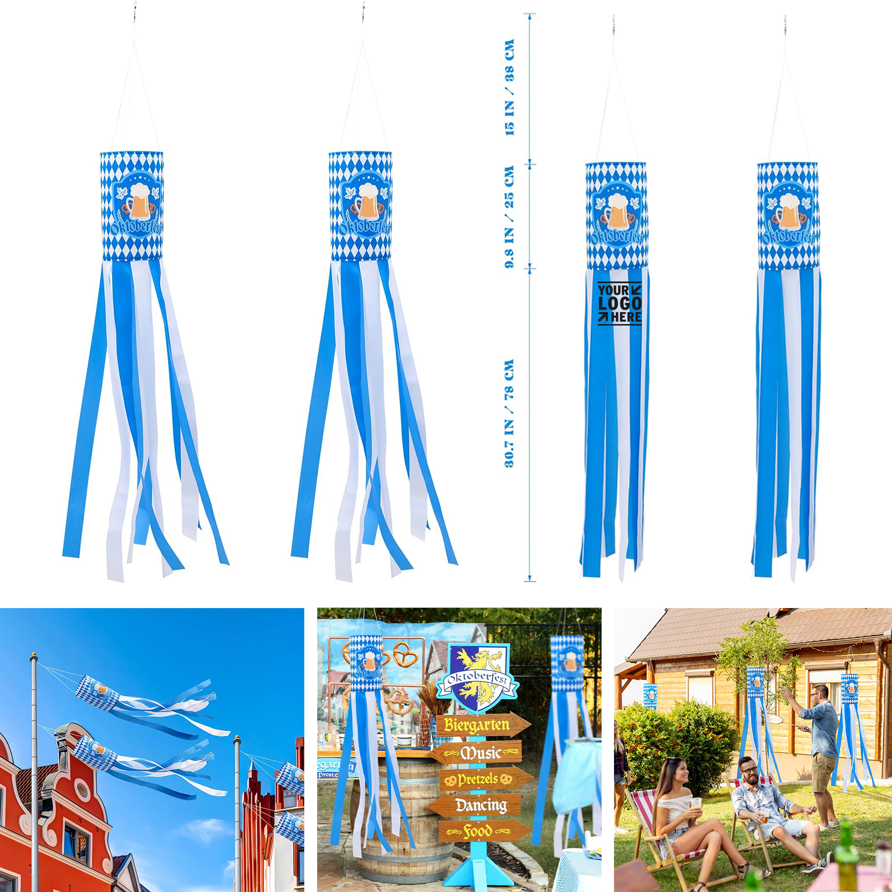 Oktoberfest Flag Windsock Beer Festival Yard Decoration Bavarian Style Party Banner 2