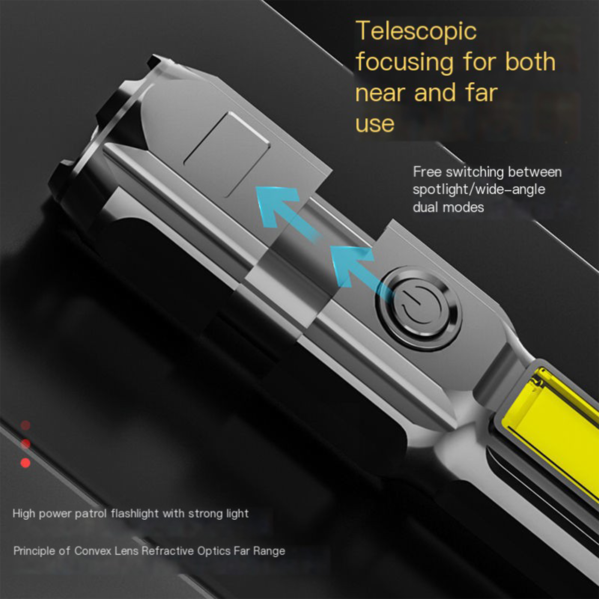 Rechargeable Zoomable LED COB Flashlight 2
