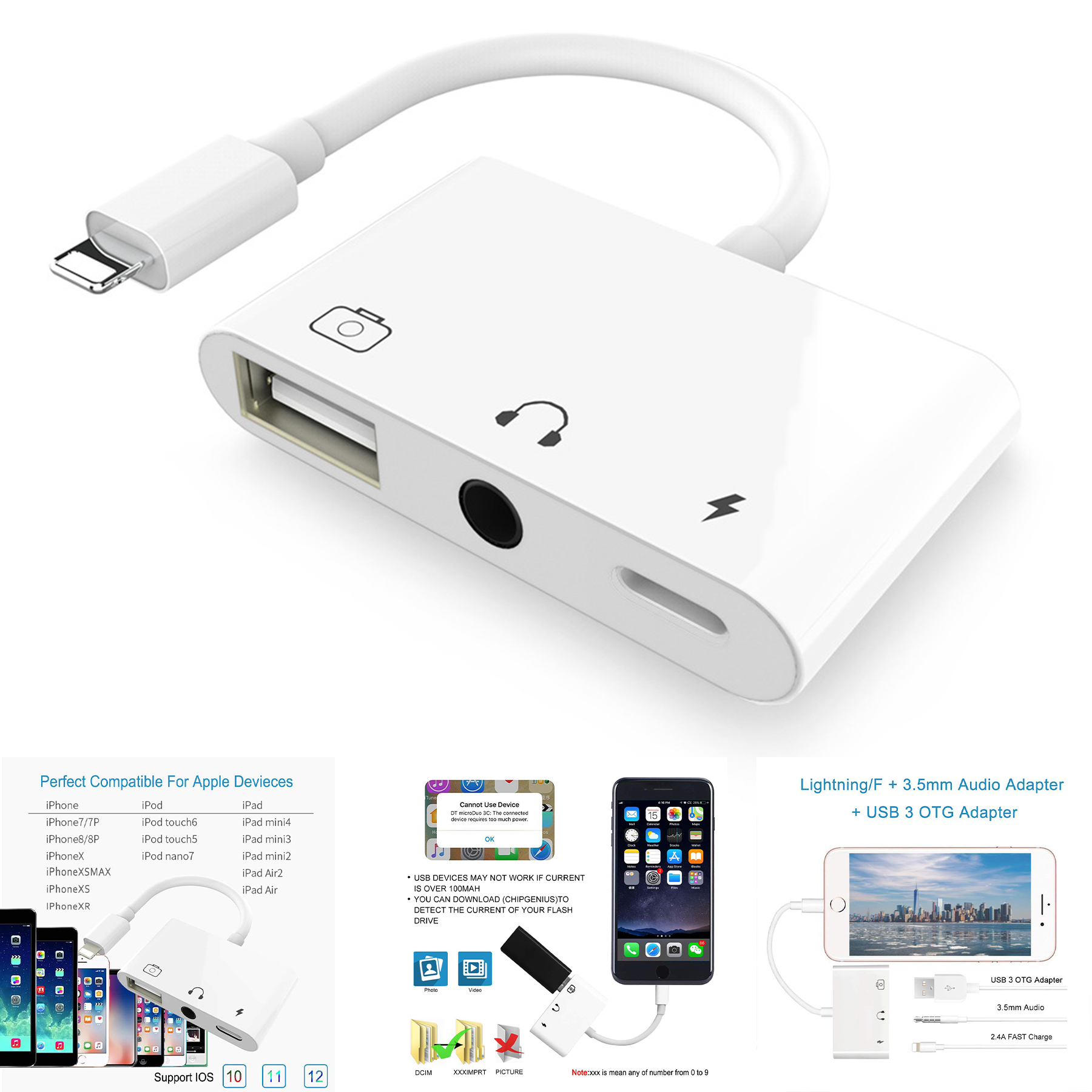 3 in 1 USB Female OTG Adapter 2