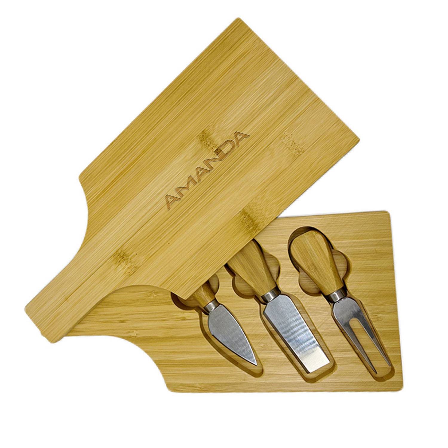5 Piece Bamboo serving Wine & Cheese Cutting Board Set 14
