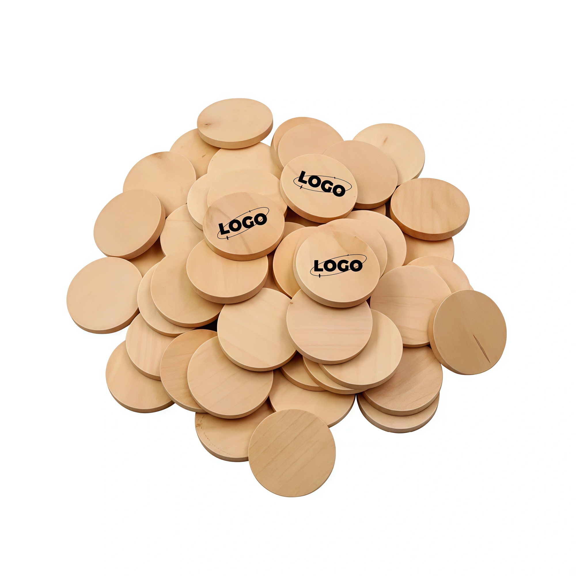 Round Wood Token Custom Advertising Coin 1
