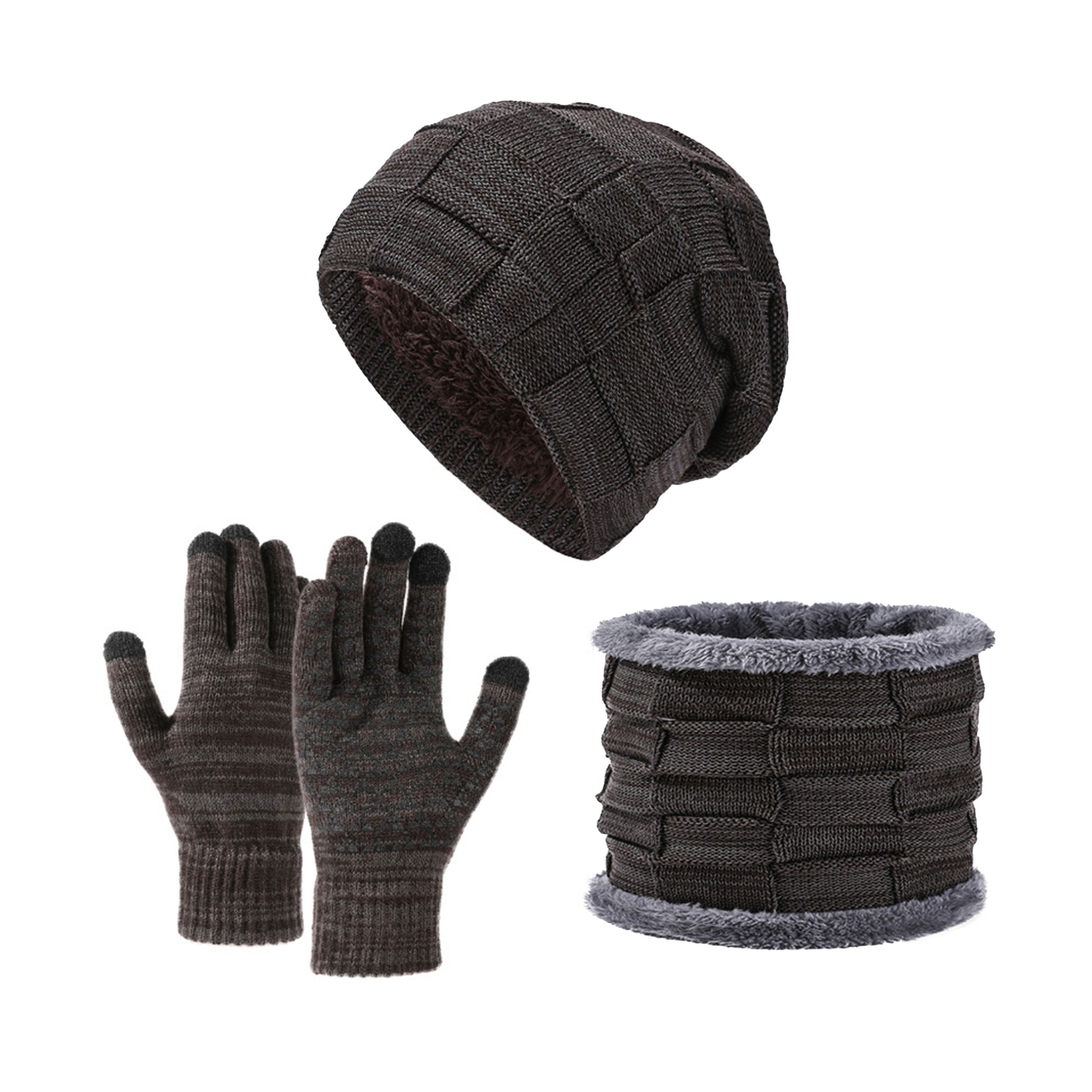 Winter Knitted Beanie Hat ,Scarf & Gloves Set 7