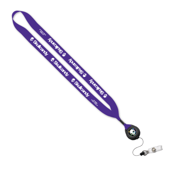 3/4" Polyester Lanyard with Metal Crimp & Retractable Badge Reel 448