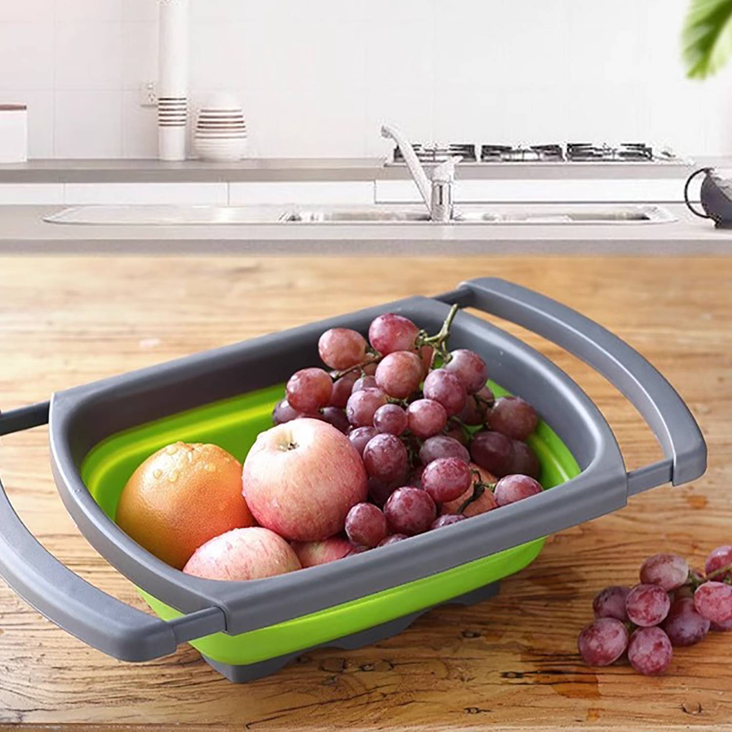 Expandable Foldable Fruit & Vegetable Strainer Basket 9