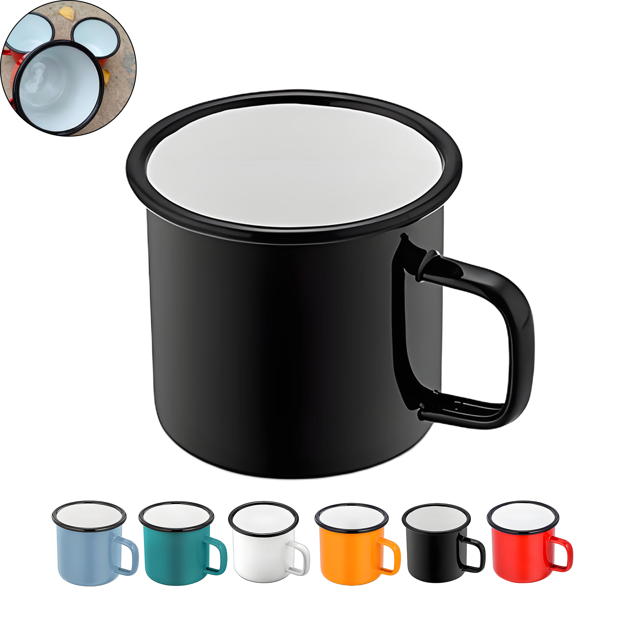 10oz White Ceramic Coffee Mug 6