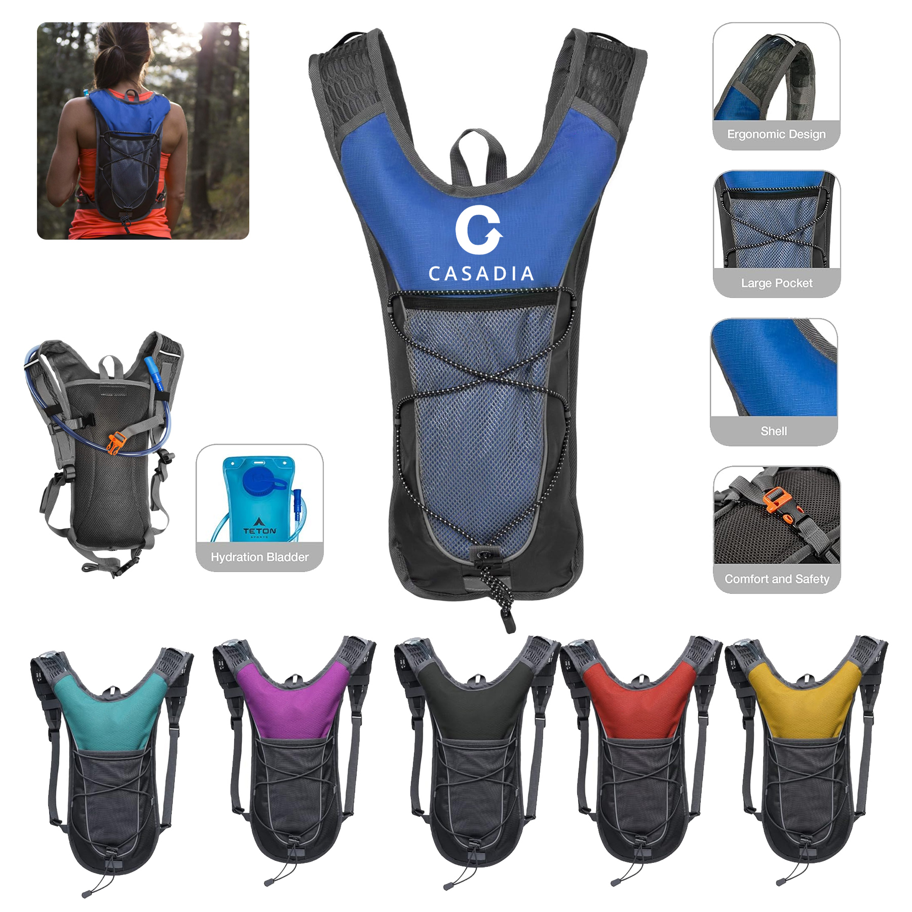 Hydration Backpack For Hiking, Running, Cycling, Biking 3