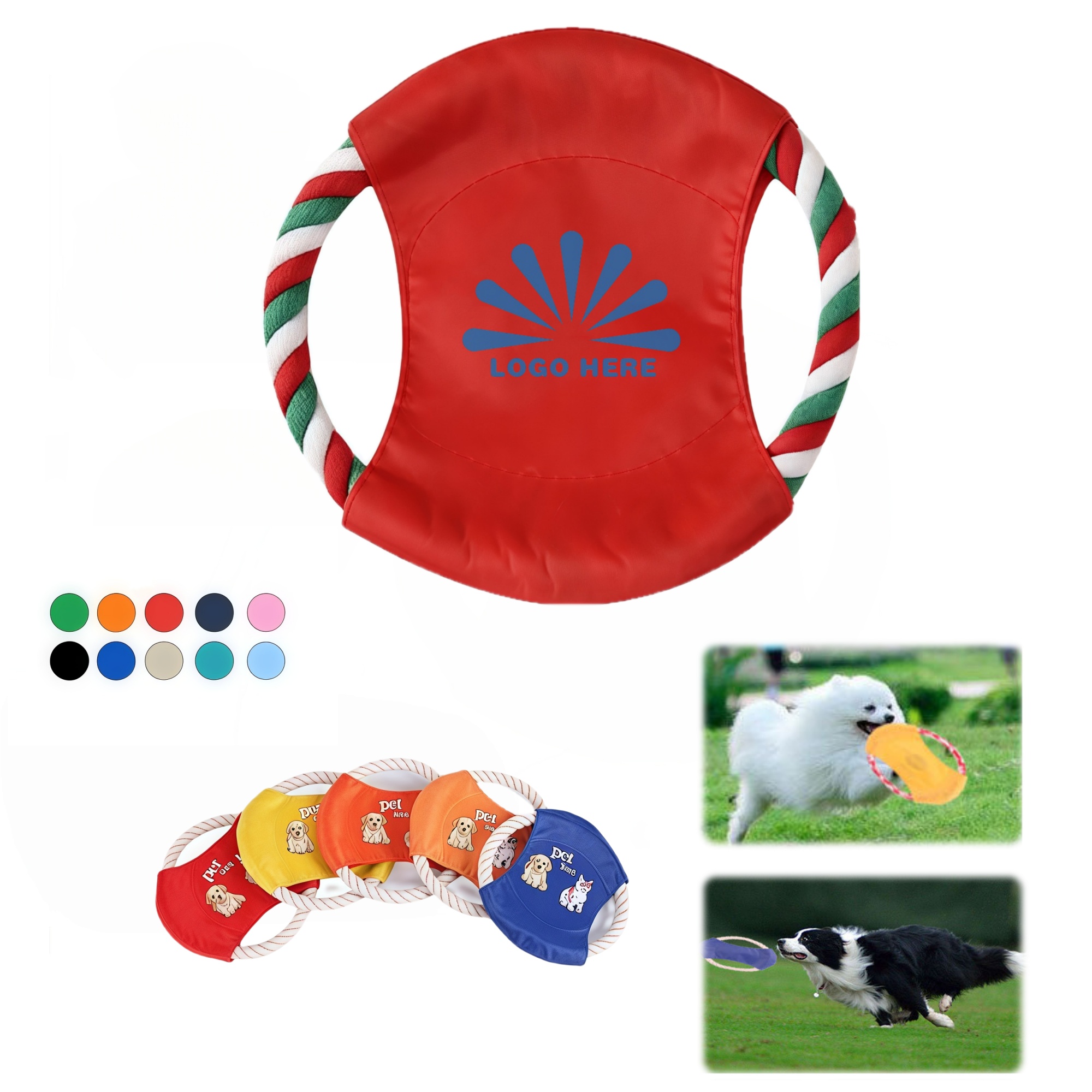 Flying Disc Pet Dog Rope Toys Training Chew 2
