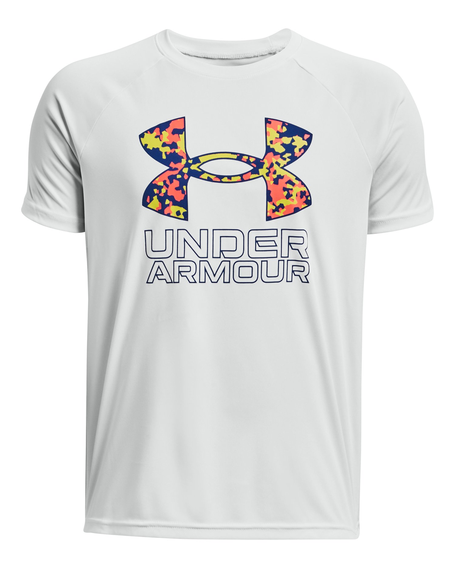 UA Tech Hybrid Print Fill Boys' Short Sleeve 9