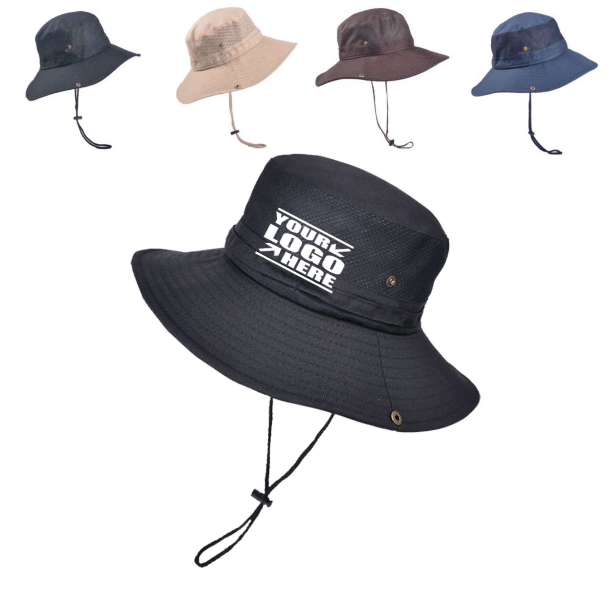 Wide Brim Drawstring Bucket Hat 1