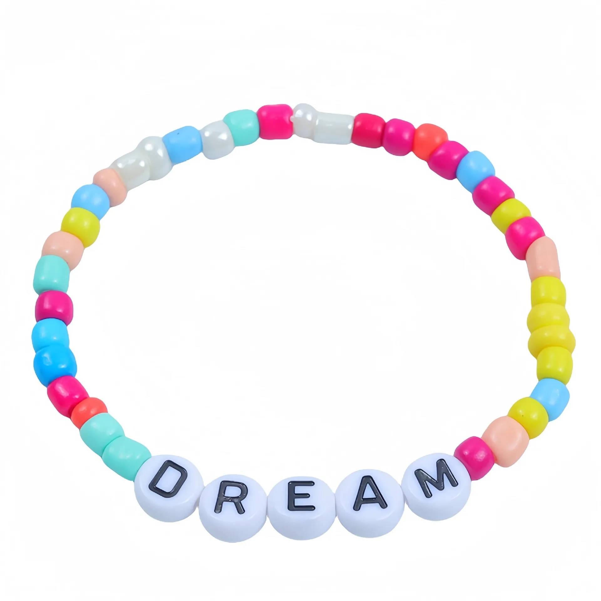 Friendship Bracelet with Plastic Beads and Letter Design 4