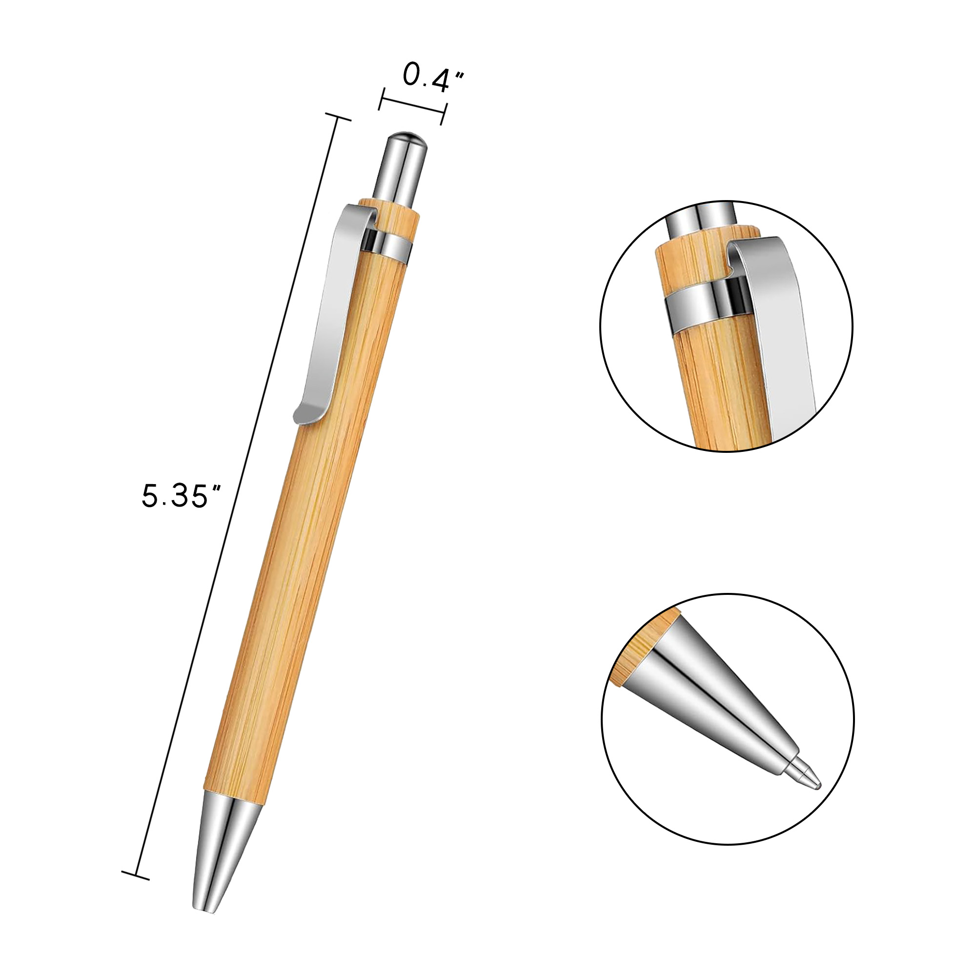 Bamboo Retractable Ballpoint Pen 3