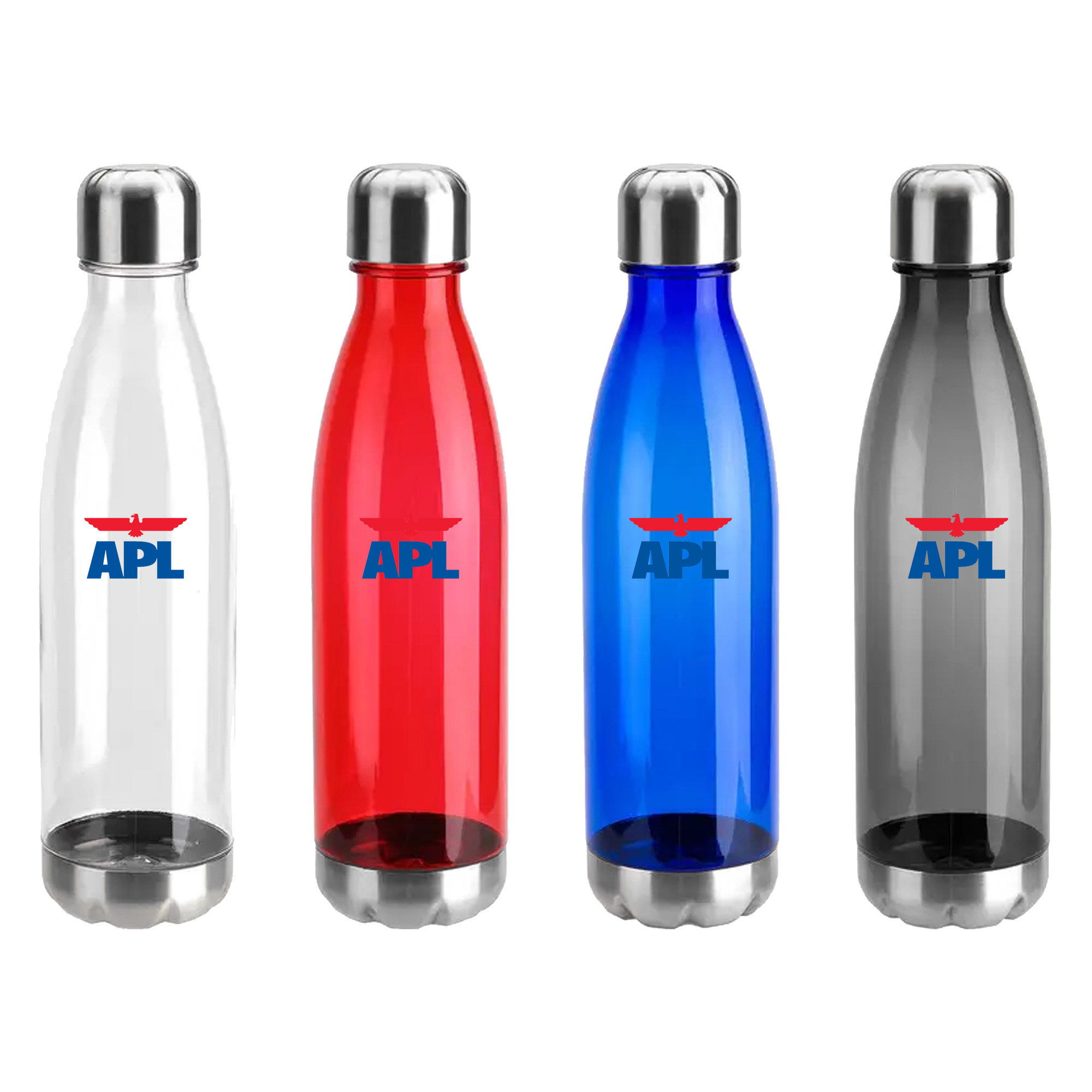 Transparent Bottle with Stainless Base and Cap 1