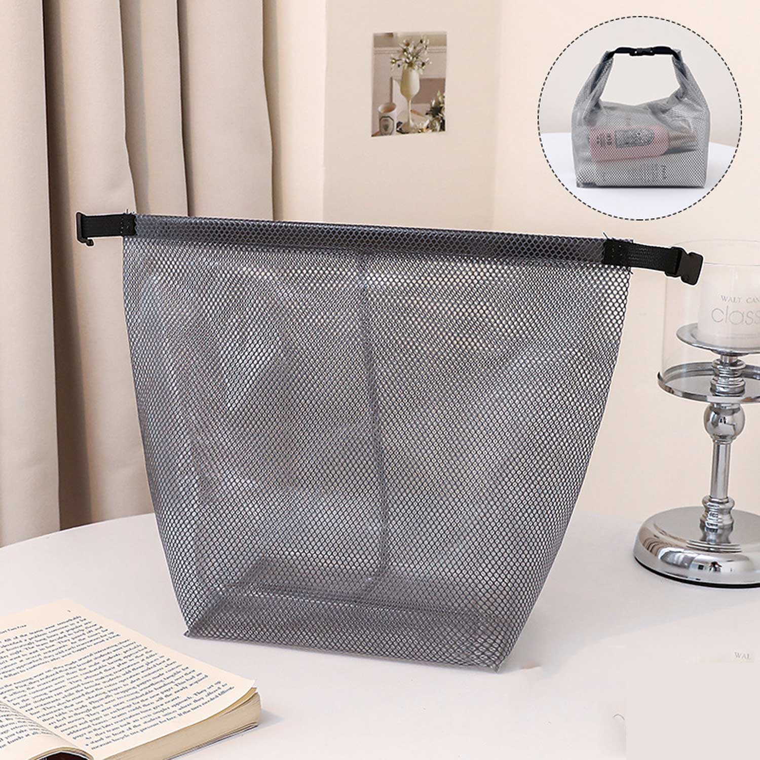 Large Transparent Mesh Tote Beach Bag 2