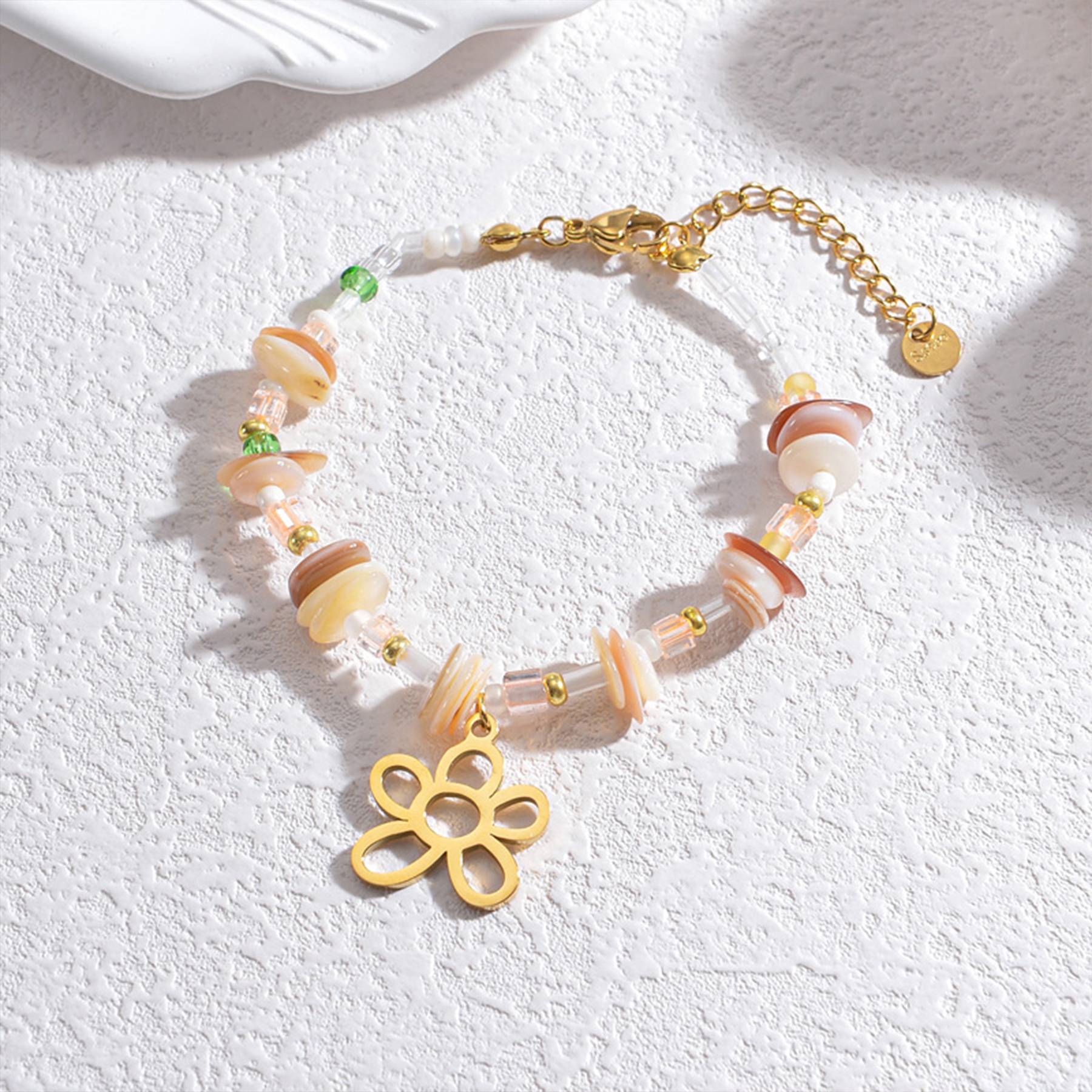Steel Simple irregular crushed stone gilded bracelet 3