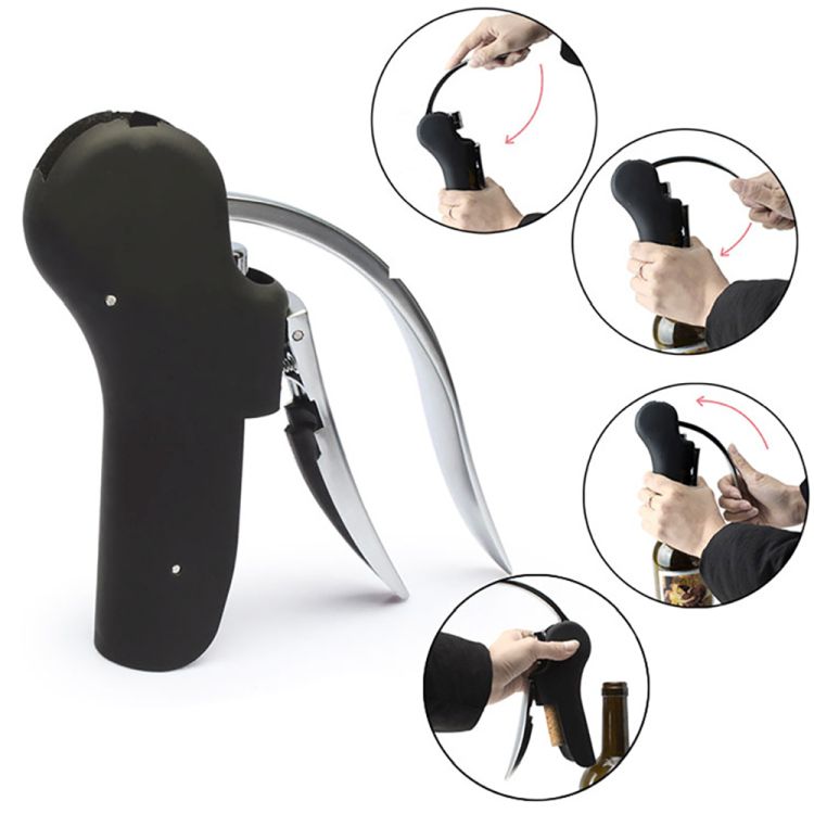 Vertical Lever Bottle Opener Set with Built-in Foil Cutter 3