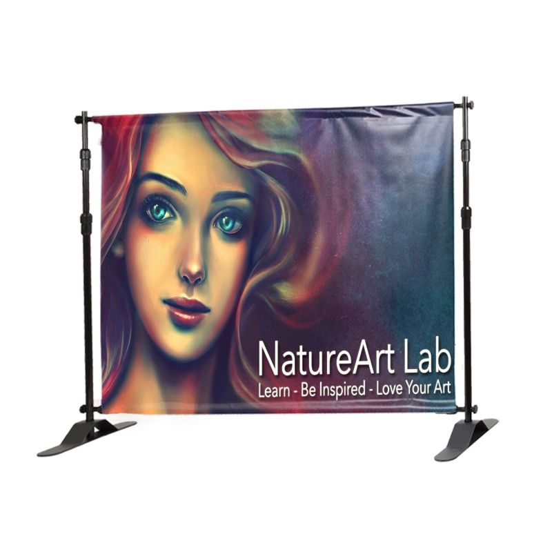Size Me™, 84" x 60" Vinyl, Double-Sided Telescopic Backdrop Banner 2