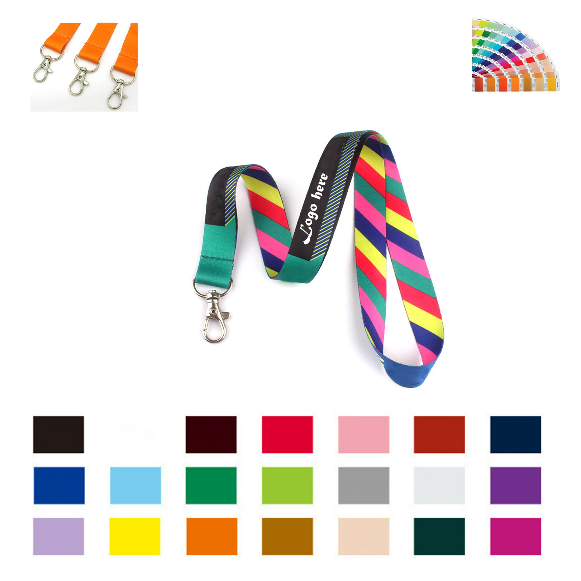 Personalized Polyester Lanyard  with Clasp 1