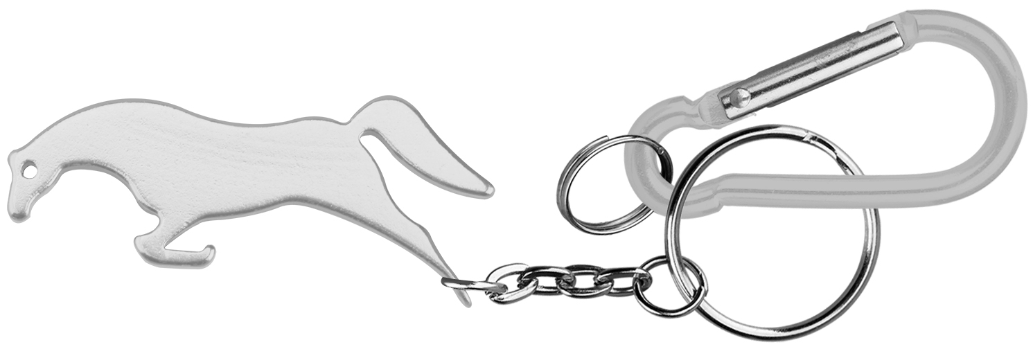 Horse shape bottle opener with key chain. 1