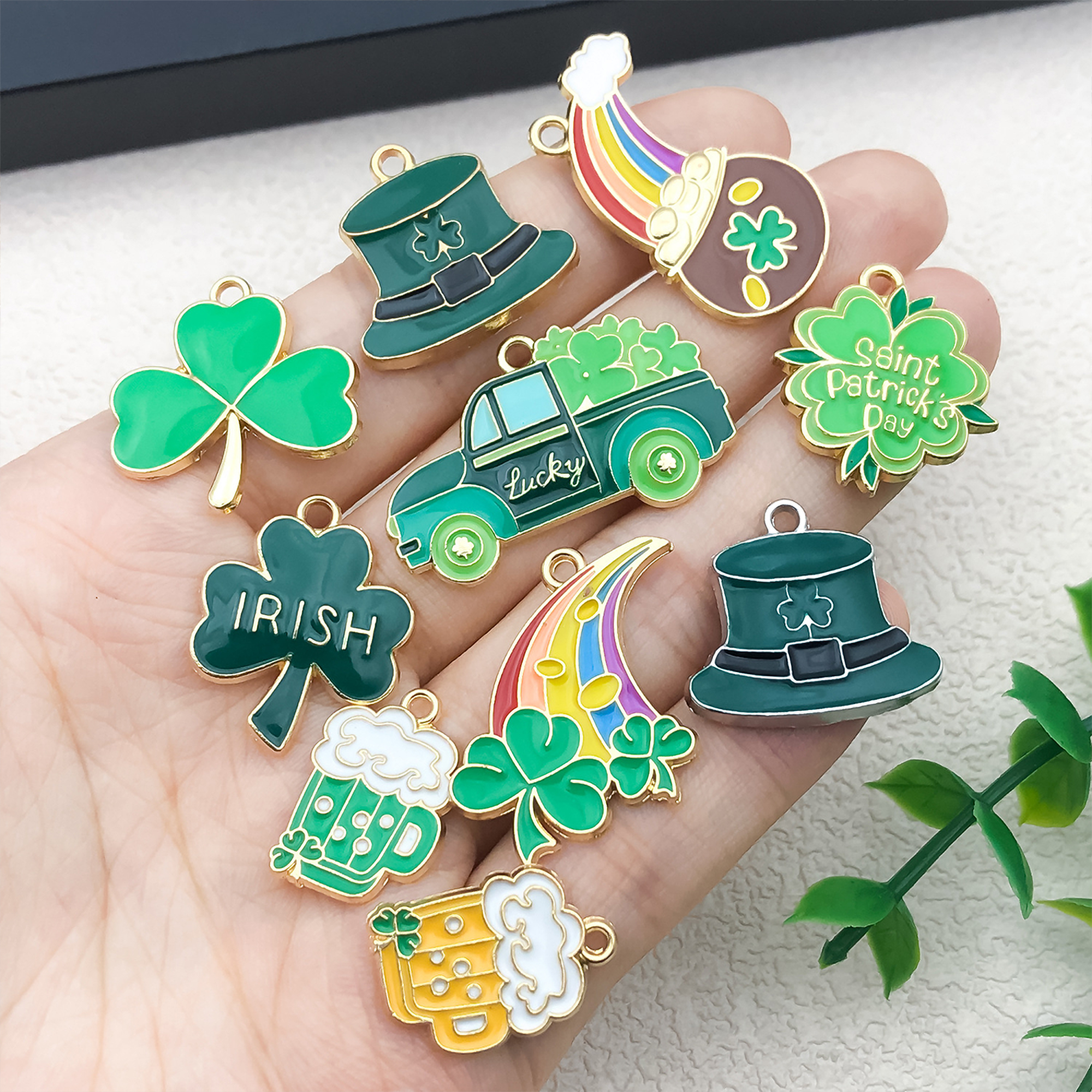 Alloy Shamrock Pendants Irish Decorations St. Patrick's Day 2