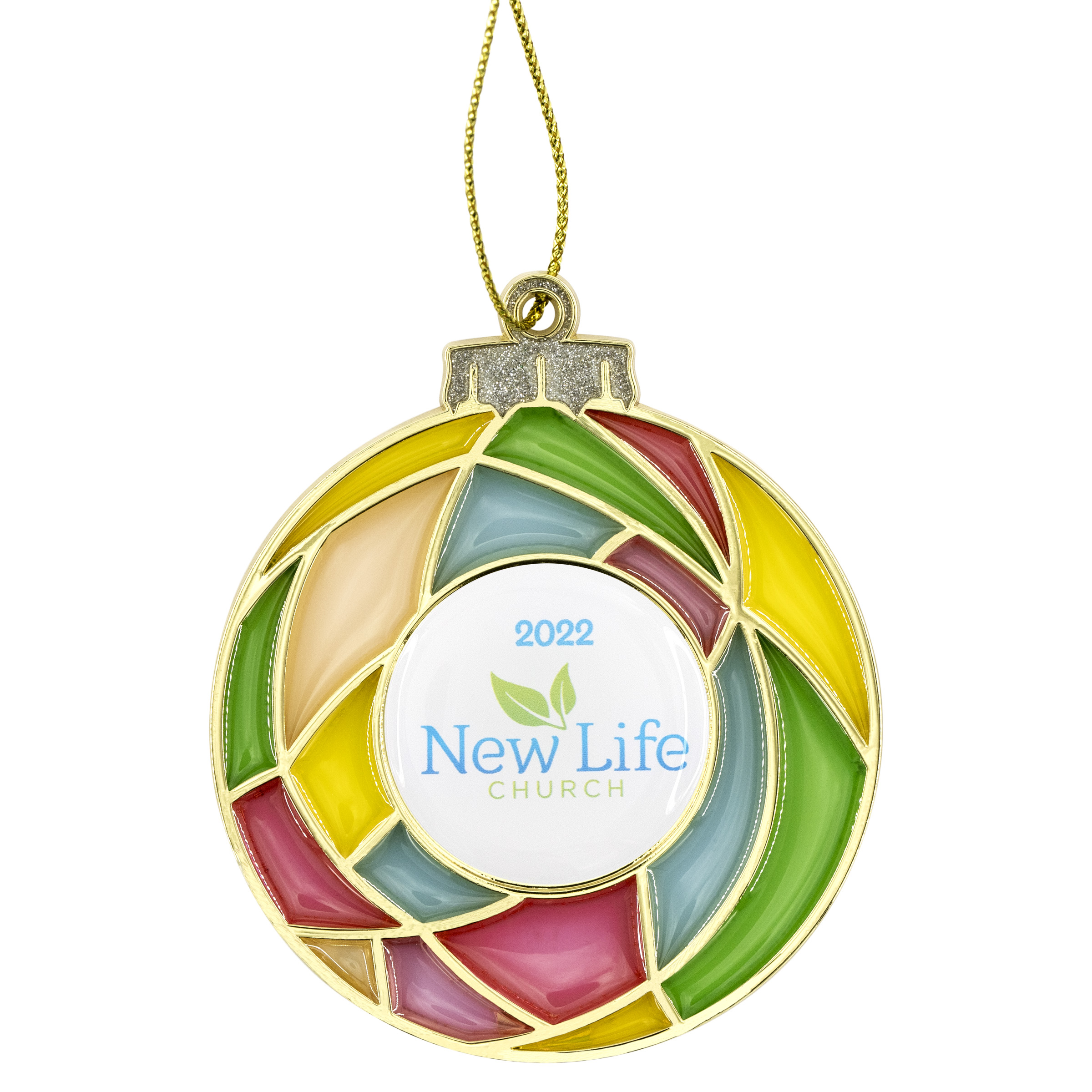 Stained Glass Bulb Holiday Ornament 11