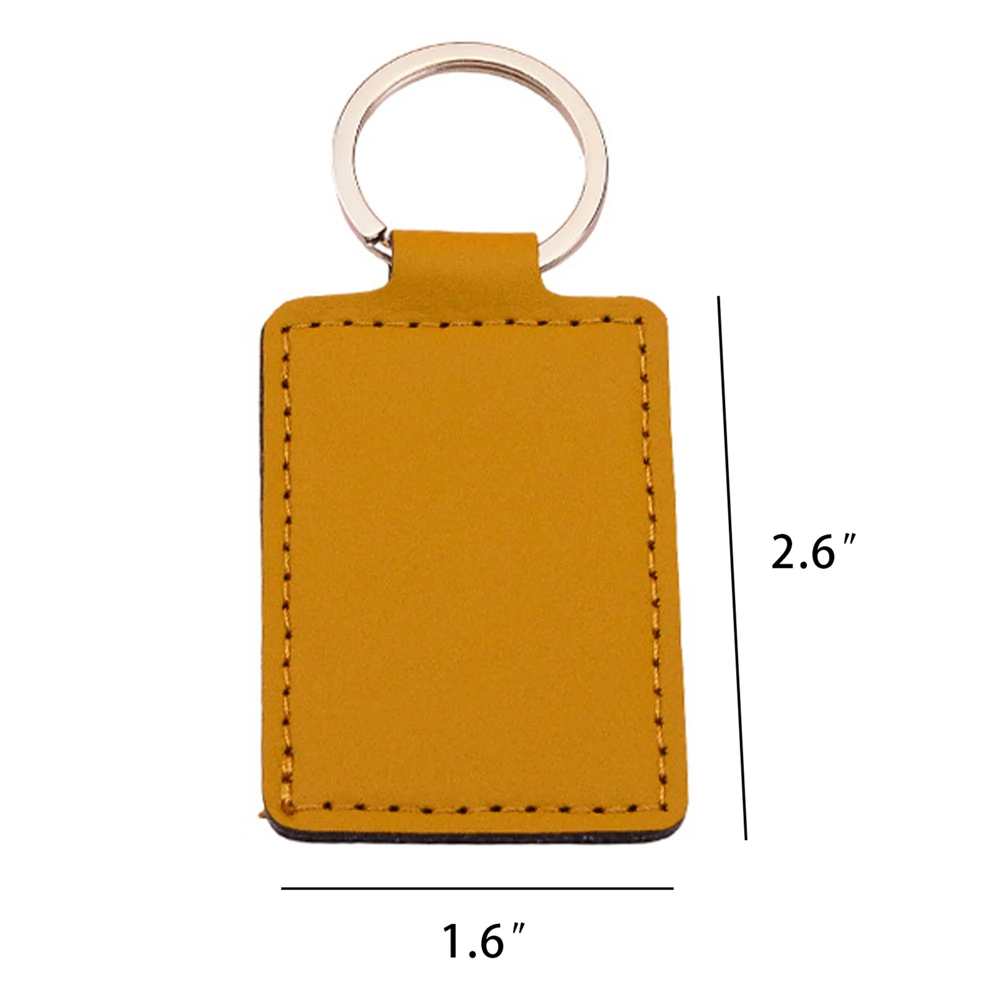 Leather rectangular keychain 2