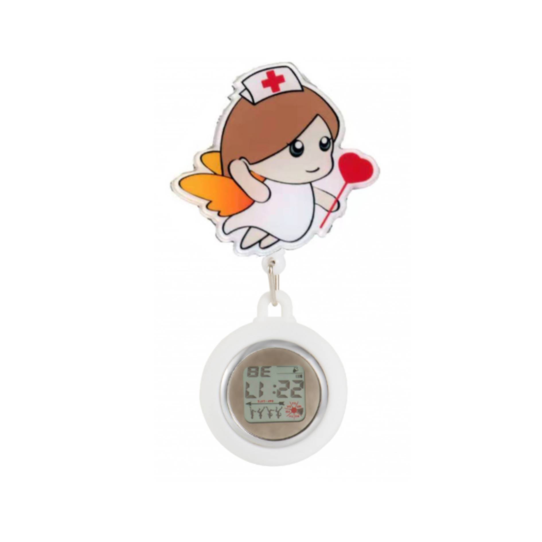 Silicone Digital Display Cartoon Pocket Clip Nurse Watch 3