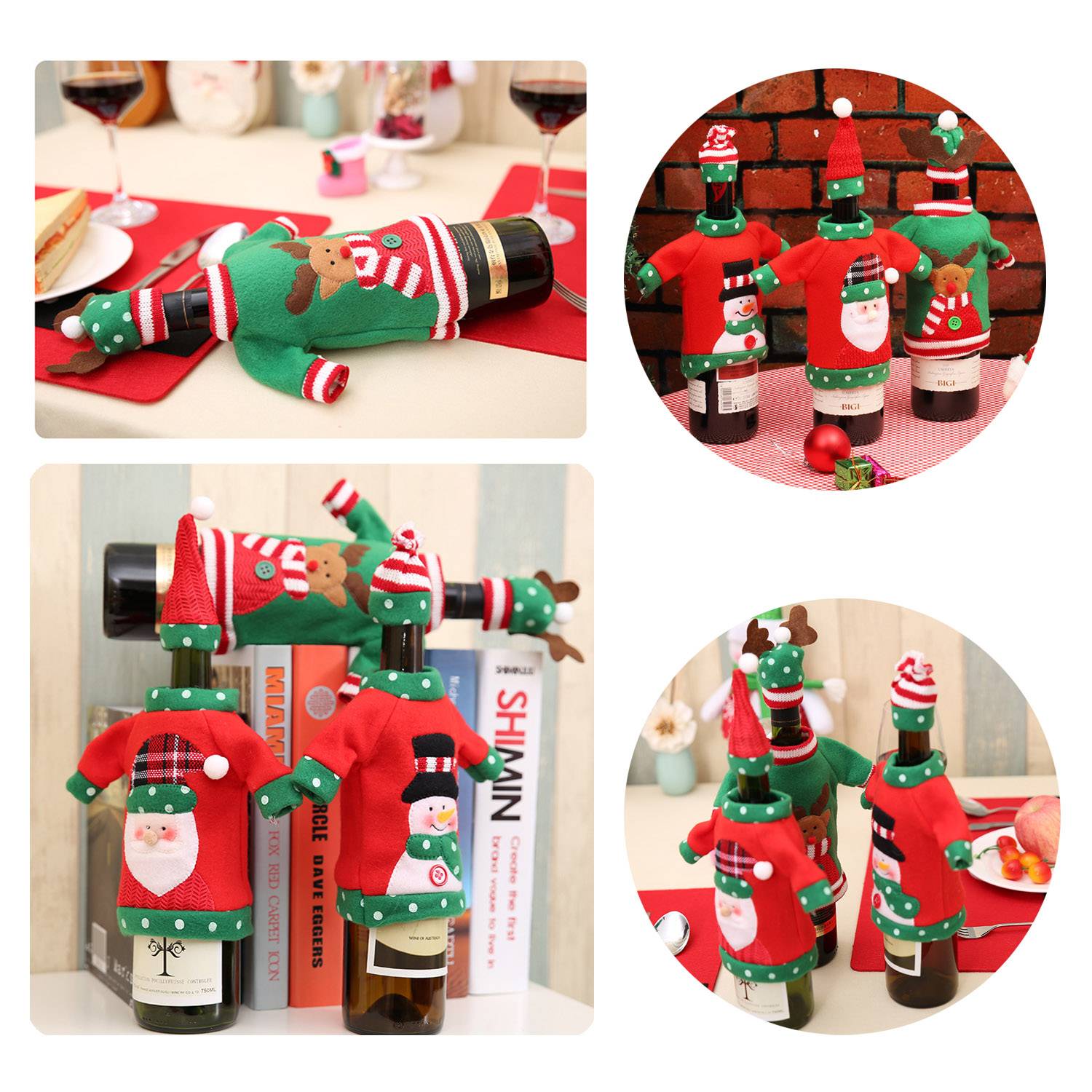 Christmas Cartoon Wine Bottle Cover 8