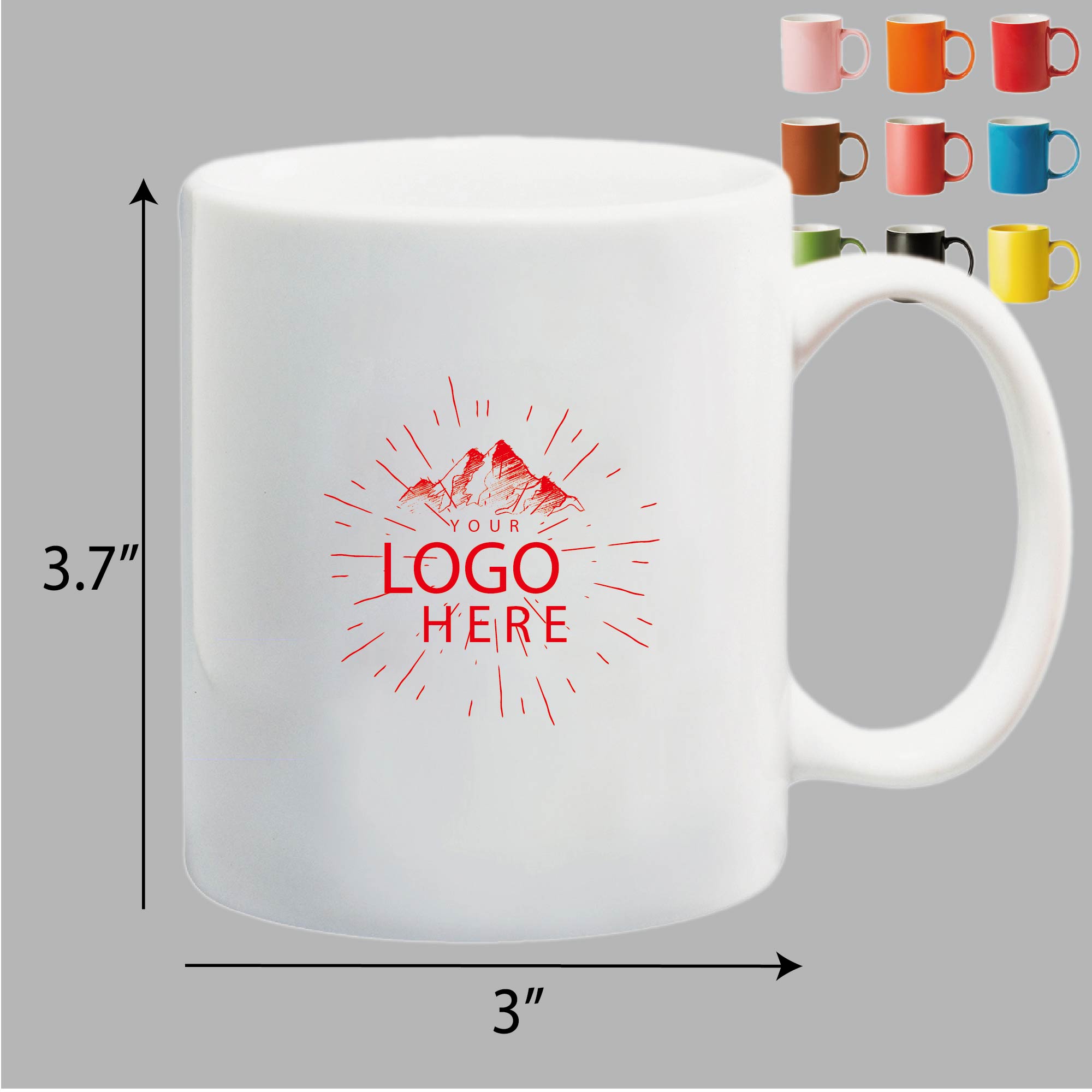 11 oz. Ceramic Mug with C-Handle 1
