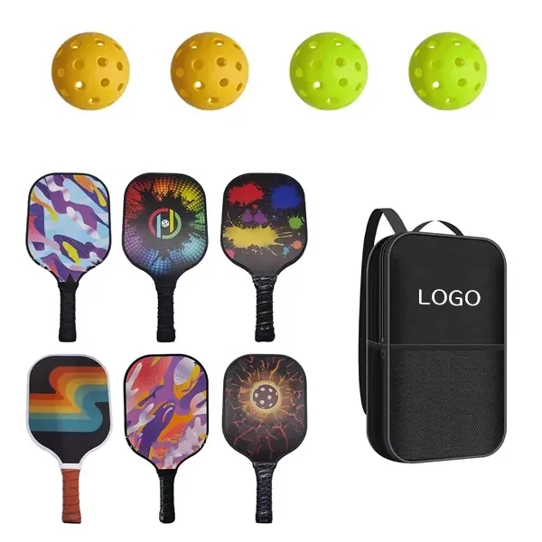 Pickleball Paddle Set with Four Balls and Bag 6