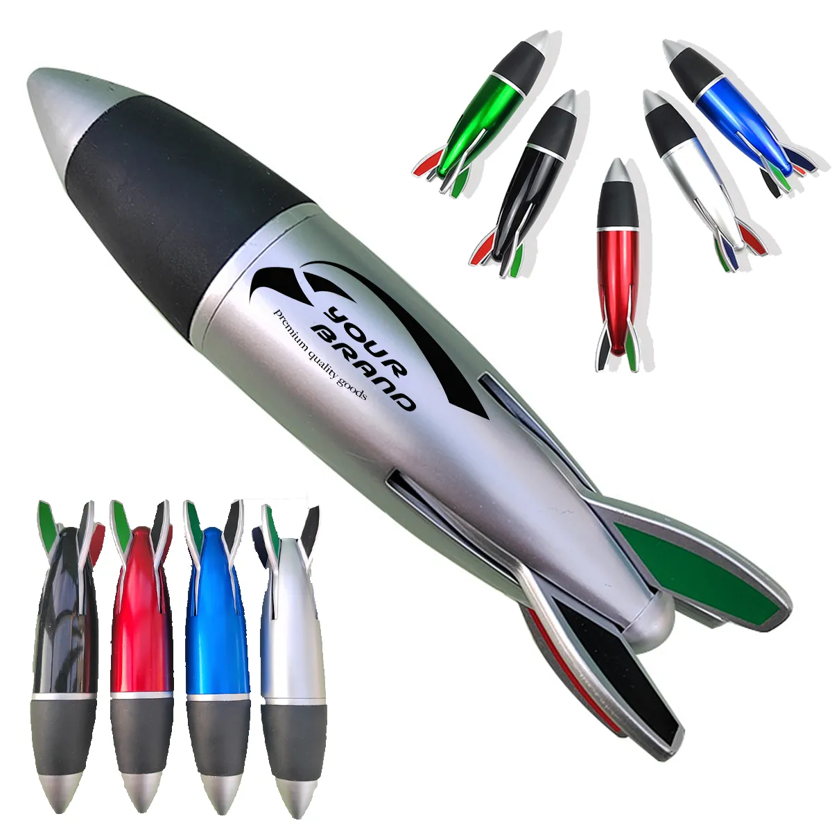 4 in 1 Mini Rocket Shape Pens Ballpoint For School Office 6
