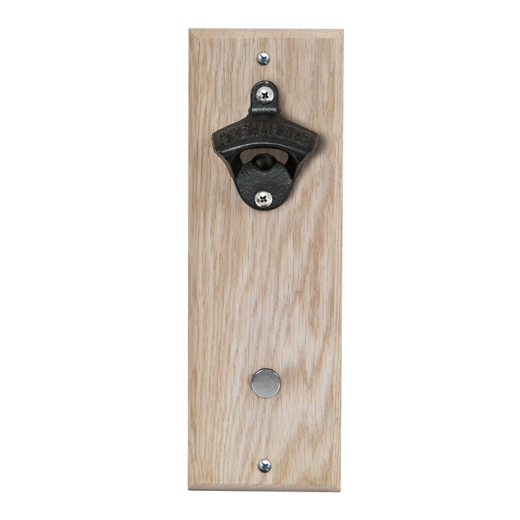 Wall-Mount Bottle Opener with Magnetic Cap Catcher