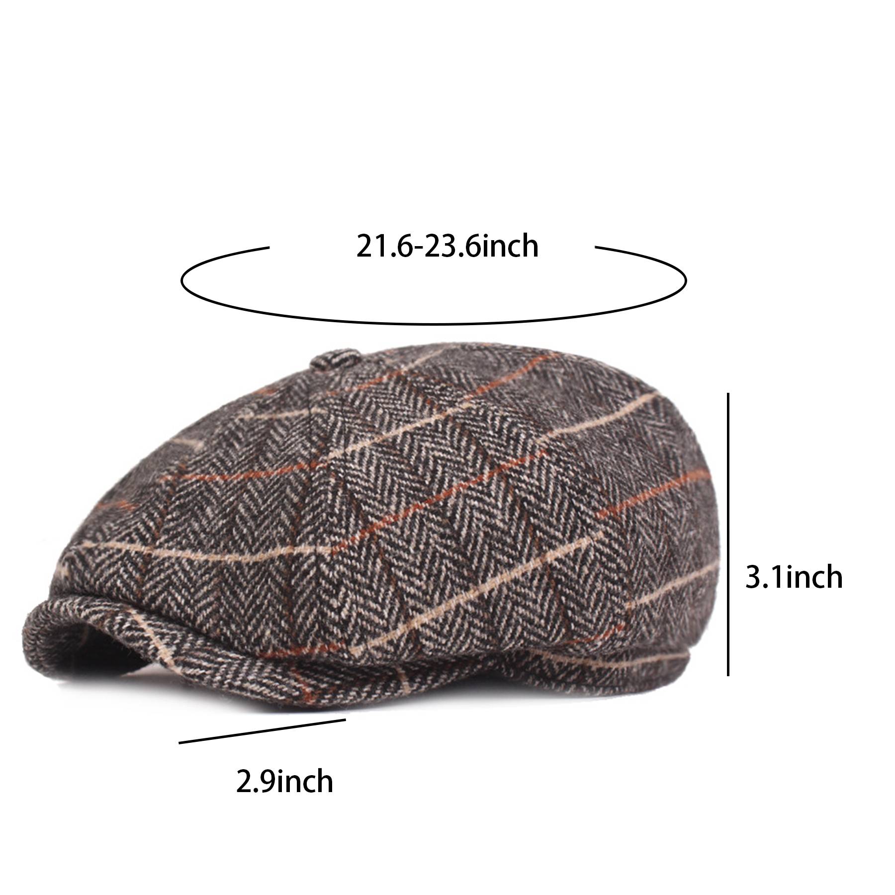 Men's Classic Newsboy Gatsby Hat Blend Wool 6
