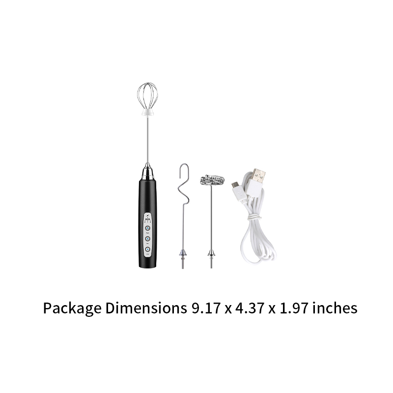 Milk Frother Handheld with 3 Heads 2