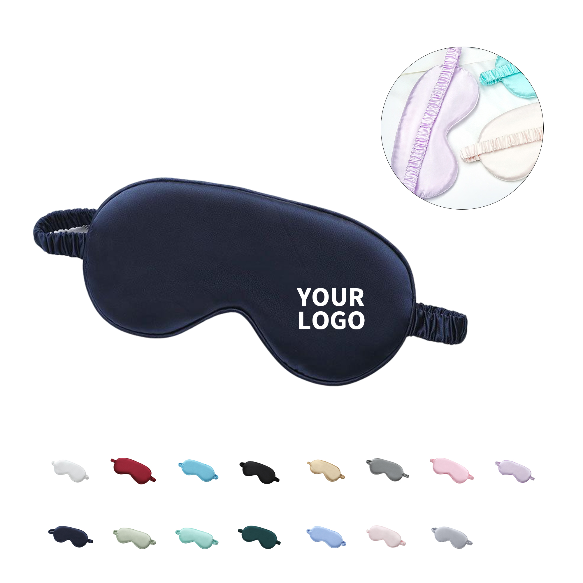 Satin Sleep Eye Mask With Adjustable Strap 7.8" 13