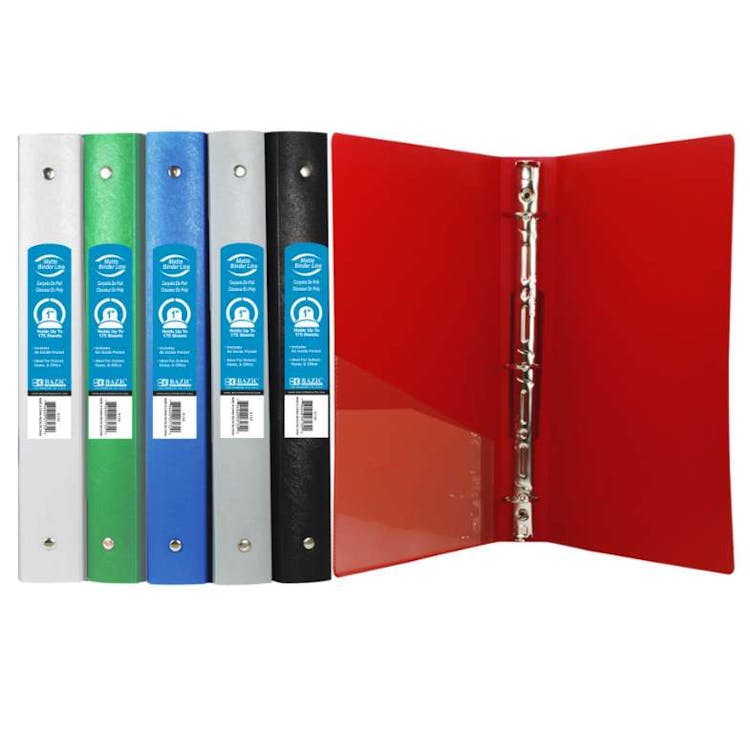 1" 3-Ring Poly Binders - Assorted Colors 1