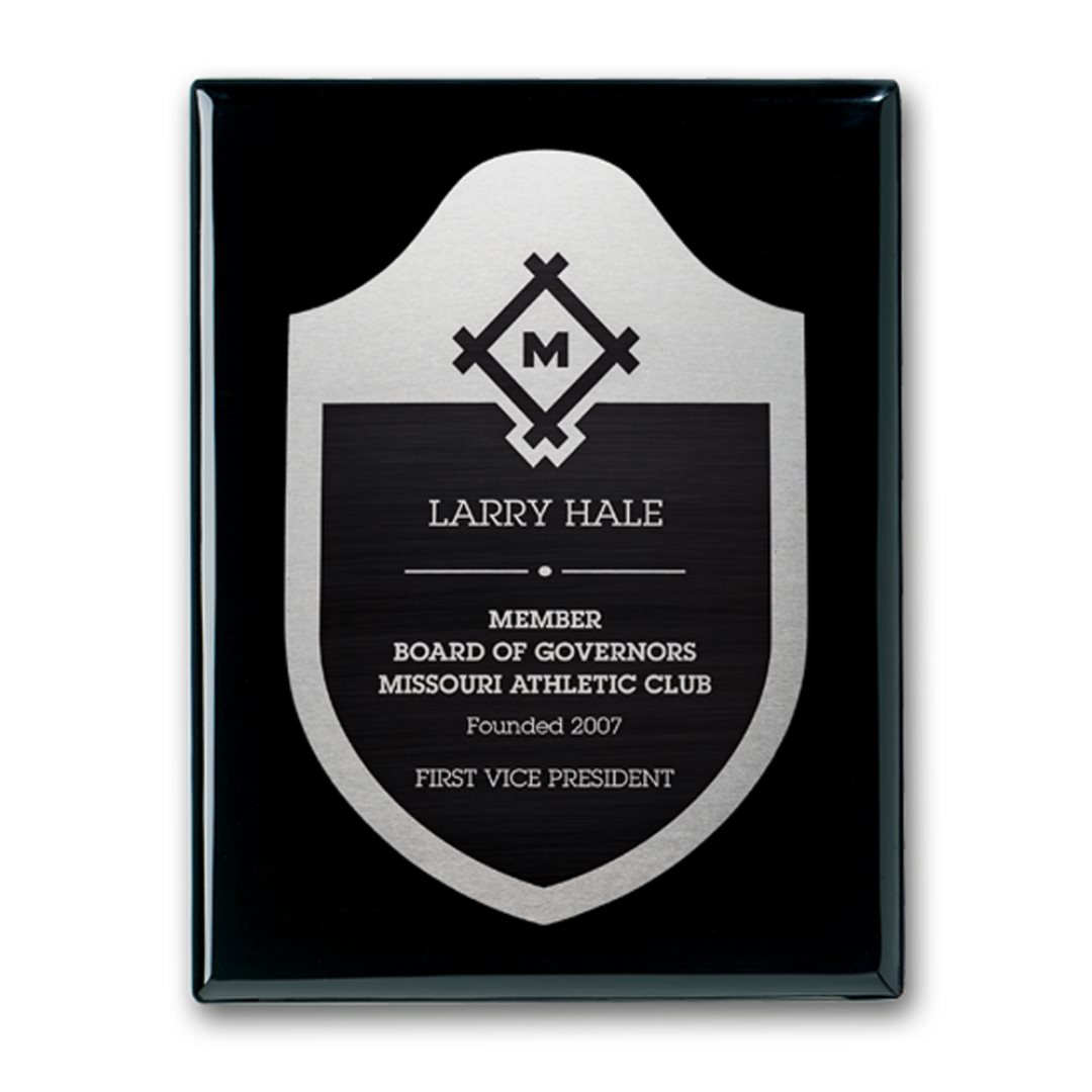 Etch/Antiqued Plaq - Ebony