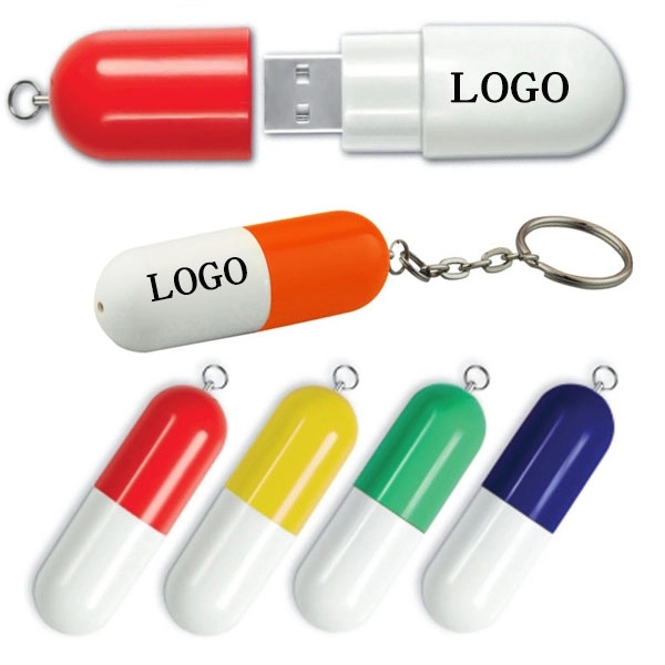 Plastic Pill Shaped USB Flash Drive--4 GB 2
