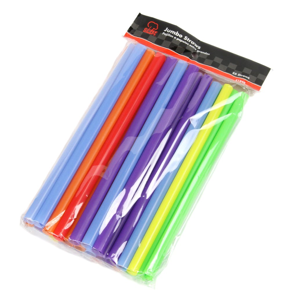 Jumbo Straws - 25 Pack Assorted Colors 2