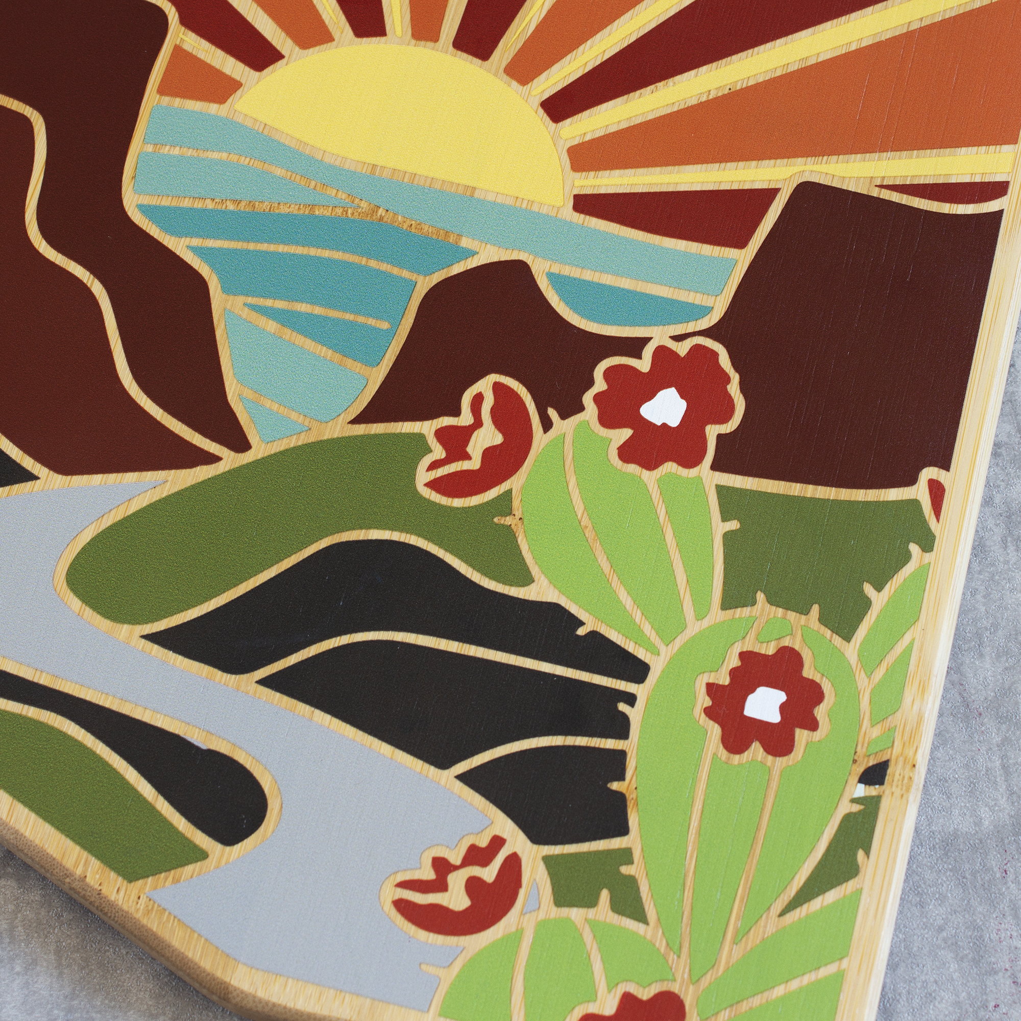 Arizona State Shaped Cutting and Serving Board with Artwork by Summer Stokes 5