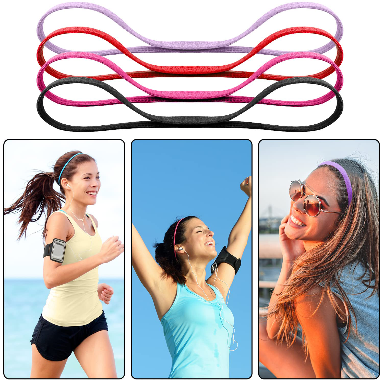 Non-Slip Silicone Grip Exercise HeadBand 4