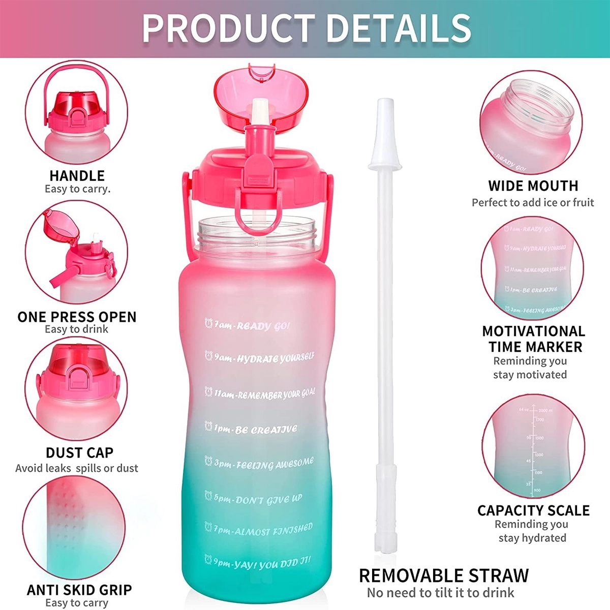 64OZ Large Water Bottle 5