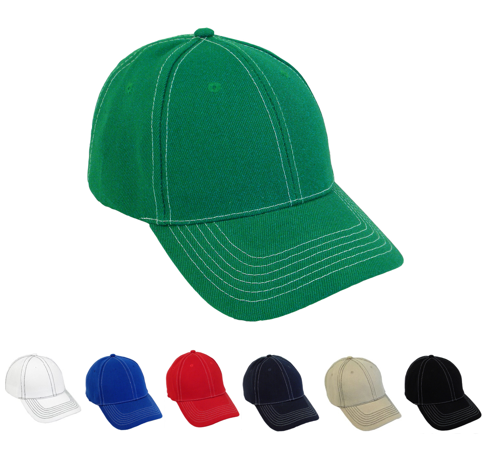 Contrast Stitch Cotton Baseball Cap 2