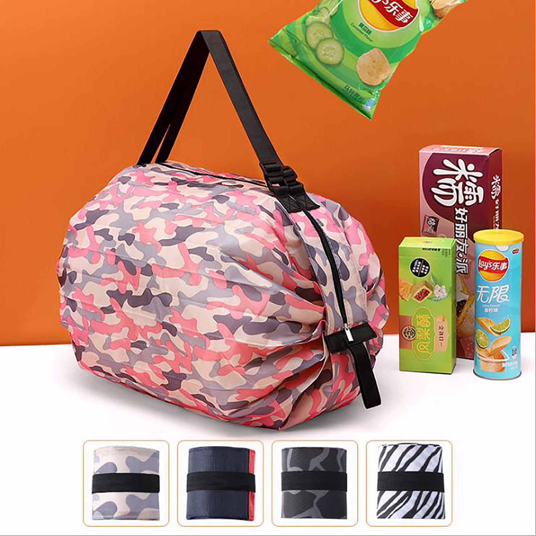 Foldable Bags for Groceries and Shopping, custom tote bag with logo imprint 2