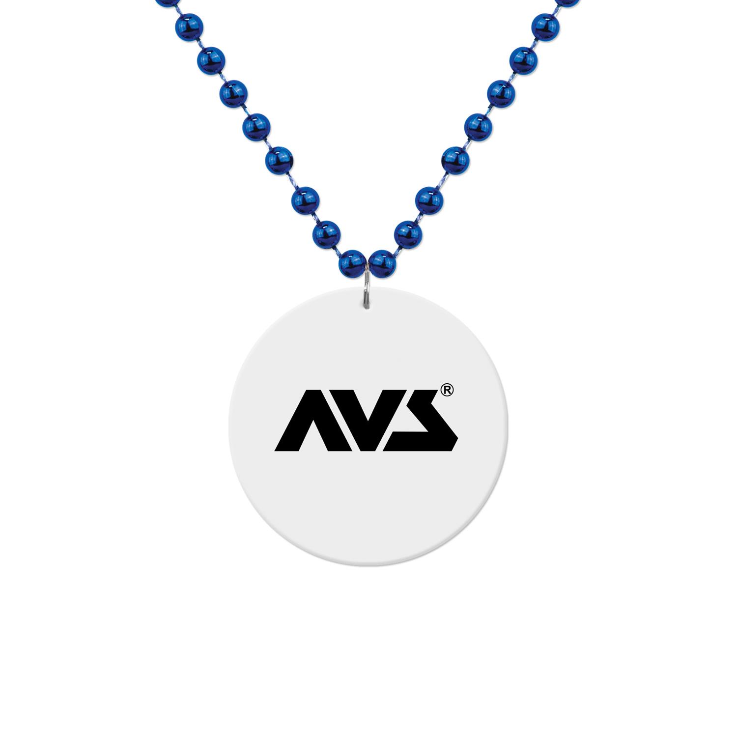 Medallion Bead Necklace w/White Medallion 4