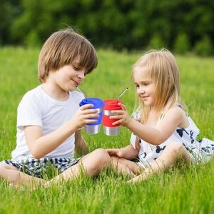 300ml Stainless Steel Cup with Silicone Lid And Straw 18