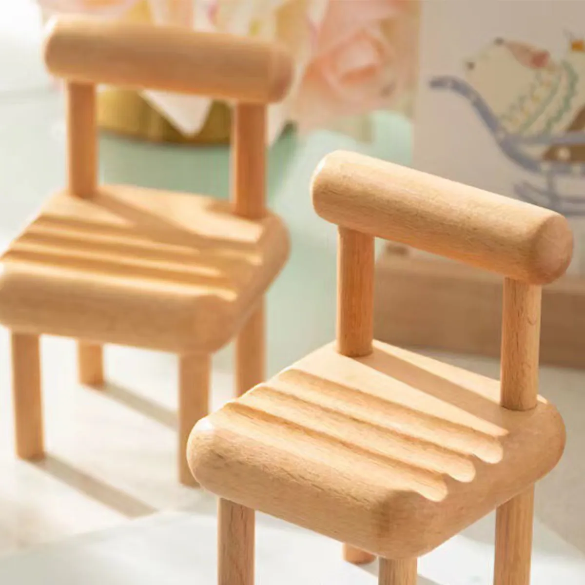 Wooden Mini Chair Desk Accessories Holder 5