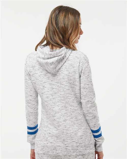 Women's Mélange Fleece Striped-Sleeve Hooded Sweatshirt - 8674 17