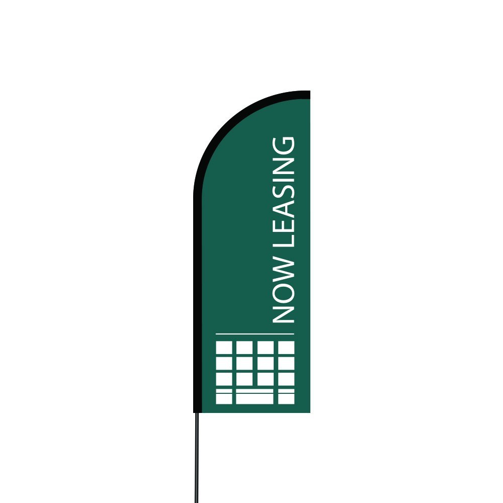 Now Leasing Green Flag Kit 11' Feet Feather Flag Sign Outdoor Banner feather banner 2